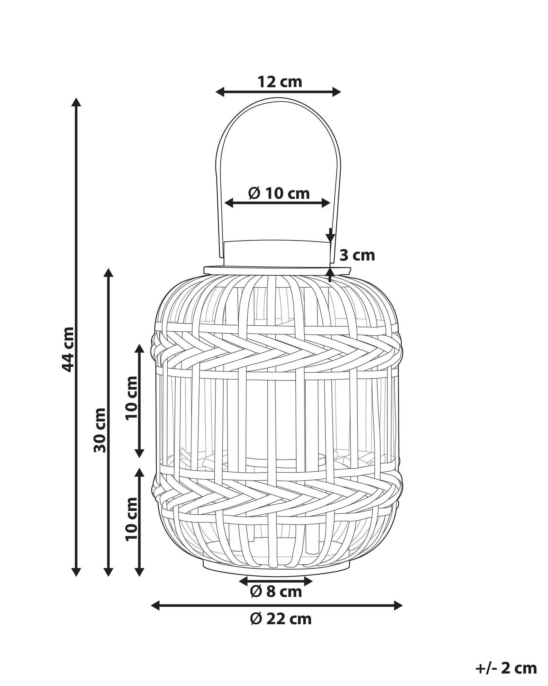 Lantern BORACAY 30 cm Bamboo Black_873614