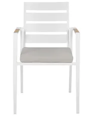 Set mit 4 Stühlen und Sitzkissen TAVIANO Metall Grau_922728