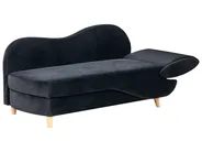 Rechtsseitige Chaiselongue MERI mit Stauraum Samtstoff Schwarz_914246