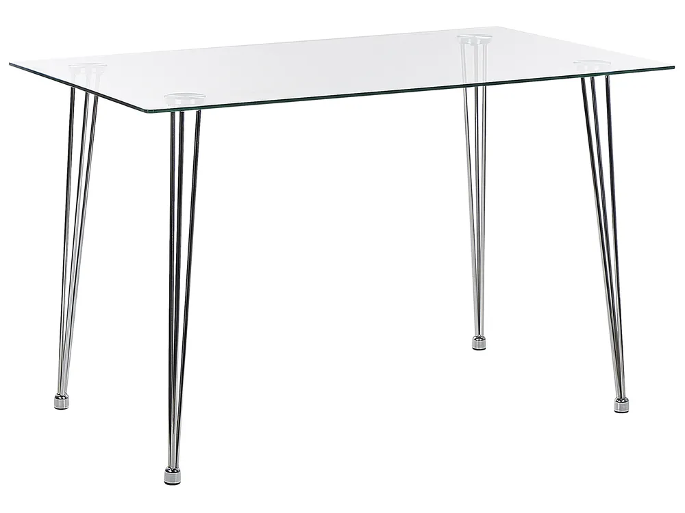 Esstisch WINSTON Silber 120 cm 70 cm Sicherheitsglas