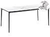 Gartentisch SOVARETO 180 cm 90 cm Marmor Optik Weißer Marmor