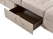 Sofa Bed 3 Seater FALSTER with Storage Fabric Light Brown_935854