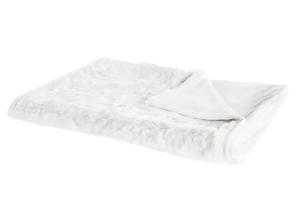 Kuscheldecke TOURZA Stoff 150 x 200 cm Weiß