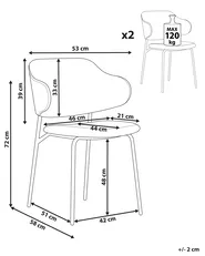 Set of 2 Dining Chairs KENAI Light Beige_874535