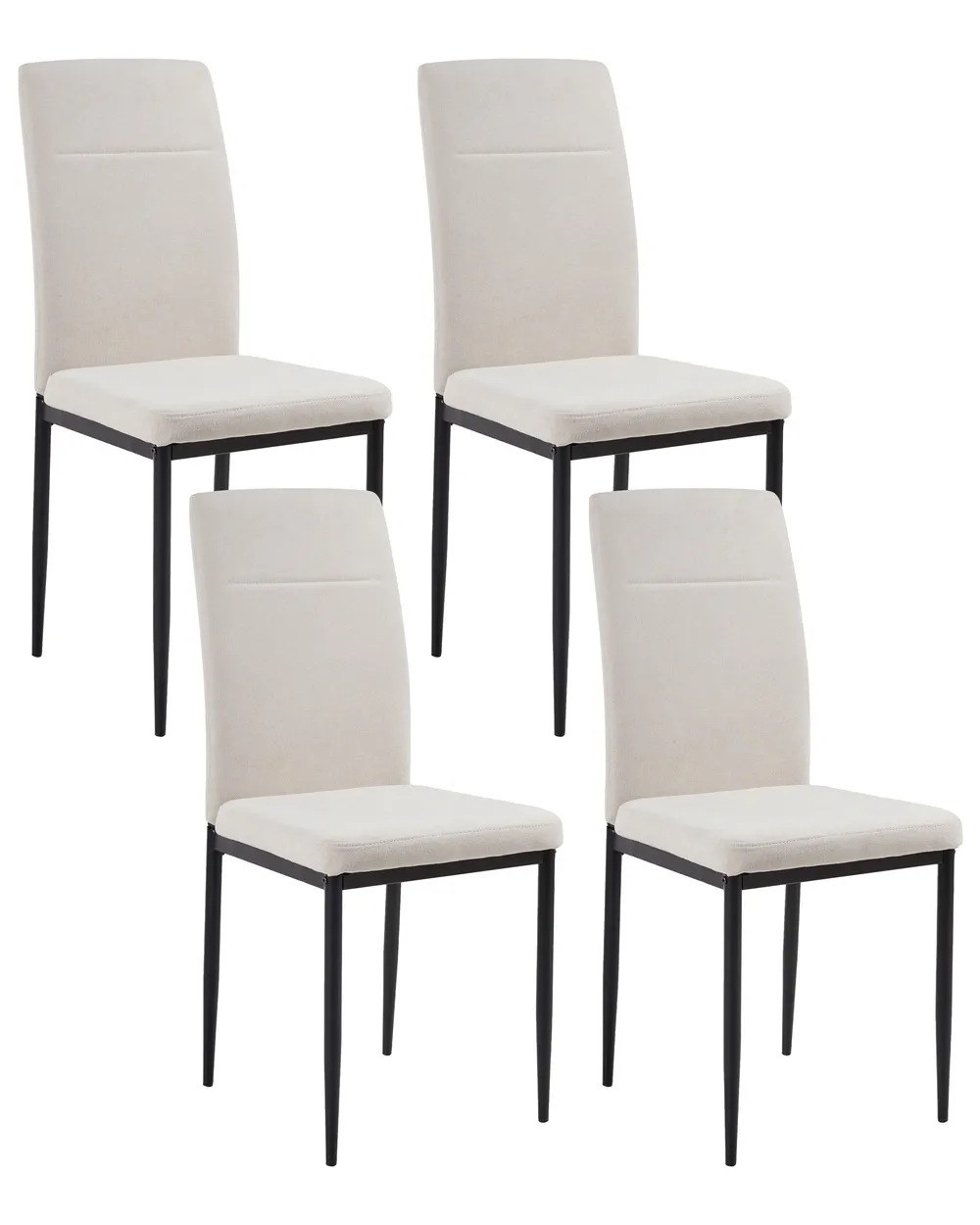 Esszimmerstuhl 4er Set RINER Stoff Hellbeige