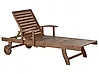 Sonnenliege AMANTEA mit Relaxfunktion Akazienholz Dunkelbraun