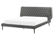 Bedroom Set Faux Leather ESSONNE 160 x 200 cm (EU King Size) Grey_789190