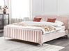 Bett mit Lattenrost Samtstoff LUNAN 180 x 200 cm Pastellrosa