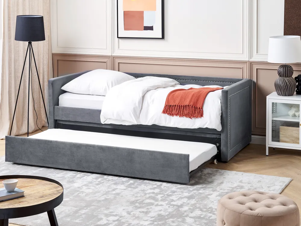 Ausziehbett Cord MIMIZAN 90 x 200 cm Dunkelgrau
