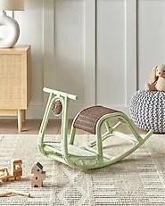 Kids Rocking Chair ASPRIA Rattan Light Green_1183898