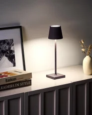Wireless LED Table Lamp BACEIRO with Dimmer Metal Brown_1041981