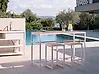 Gartenbar Set 2-Sitzer AVETRANA Metall Braun / Weiß