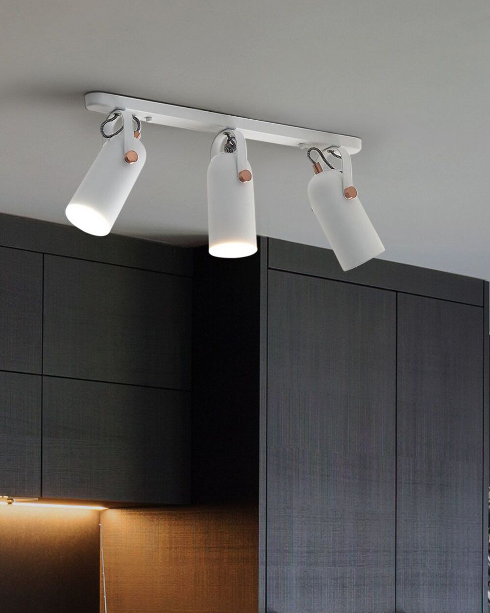3-lichts spotlamp TYRIA verstelbaar Metaal Wit