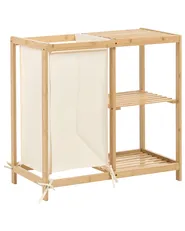 Badkamermeubel PUILAR 68 cm met wasmand Bamboe Lichtbruin_1144367