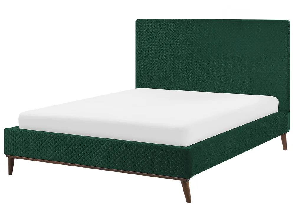 Bed Velvet BAYONNE 140 x 200 cm (EU Double) Dark Green_1011863
