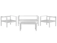 Lounge Set mit Tisch 4-Sitzer SALERNO Metall Hellgrau_679507