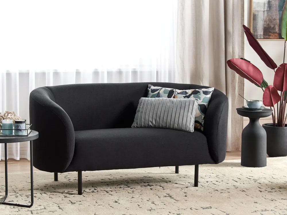 Sofa 2-Sitzer LOEN Stoff Schwarz
