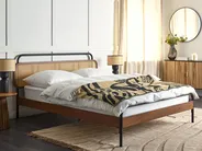 Bett mit Lattenrost Rattan BOUSSICOURT 160 x 200 cm Dunkelbraun_931136