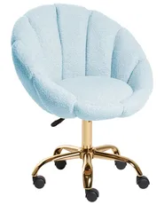 Schreibtischstuhl ANNABELLE Bouclé Hellblau_1101046
