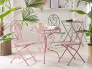 Outdoor Bistrotisch ALBINIA 70 cm 70 cm Metall Rosa_780780
