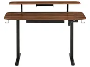 Schreibtisch elektrisch höhenverstellbar WILBANKS 120 cm 60 cm mit USB-Anschluss Braun / Schwarz_1031157