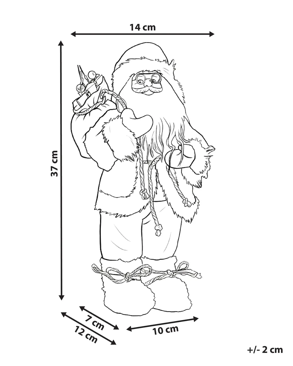 Weihnachtsdekoration SVARTEVATNET 37 cm Weihnachtsmann Braun / Weiß_1022035