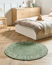 Kinderteppich VURGUN Grün ø 120 cm Baumwolle_1061132
