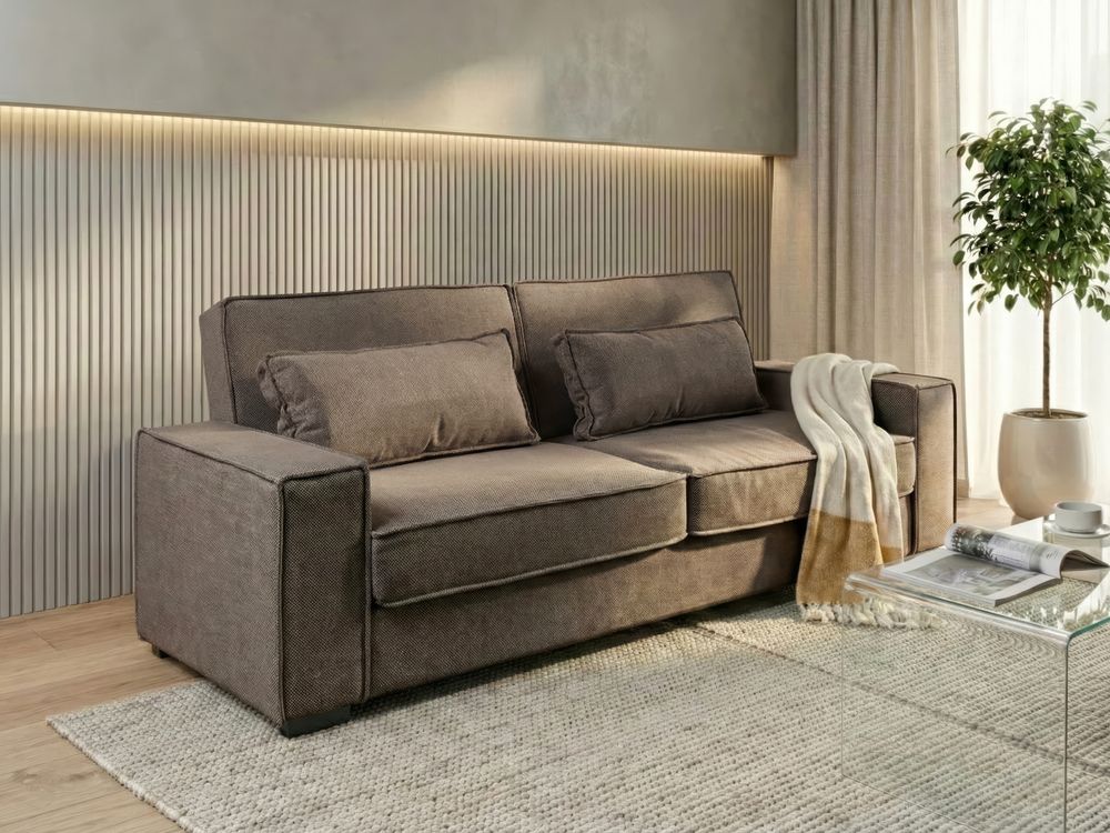 Kutijasta sofa 3-znamenkasti AROLE Tkanina Smeđi