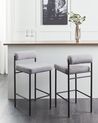 Set mit 2 Barstühlen AMAYA Bouclé Grau