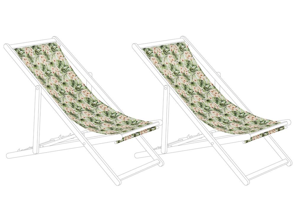 Set of 2 Sun Lounger Replacement Fabrics ANZIO/AVELLINO 113 x 44 cm Pink