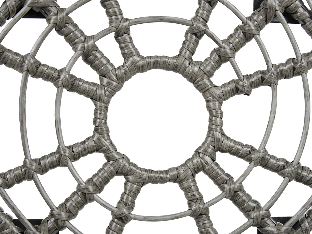 Bistro Set inkl. Kissen LAURETO Polyrattan Grau_878239