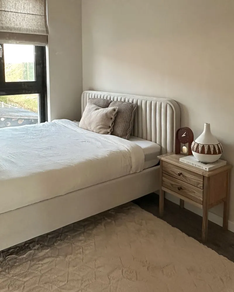 Bed Velvet BRIN 140 x 200 cm (EU Double) Beige_973843