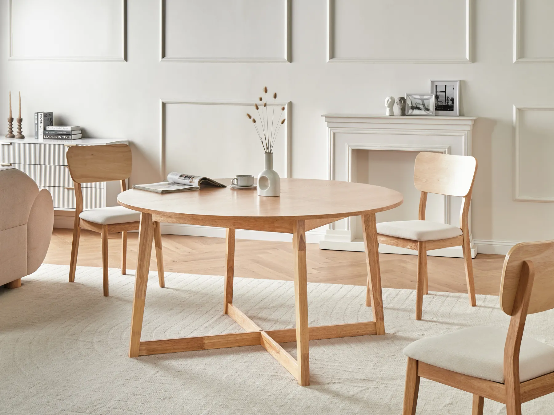 Dining Table WAIPORI Light Oak 140 cm 140 cm_1019975