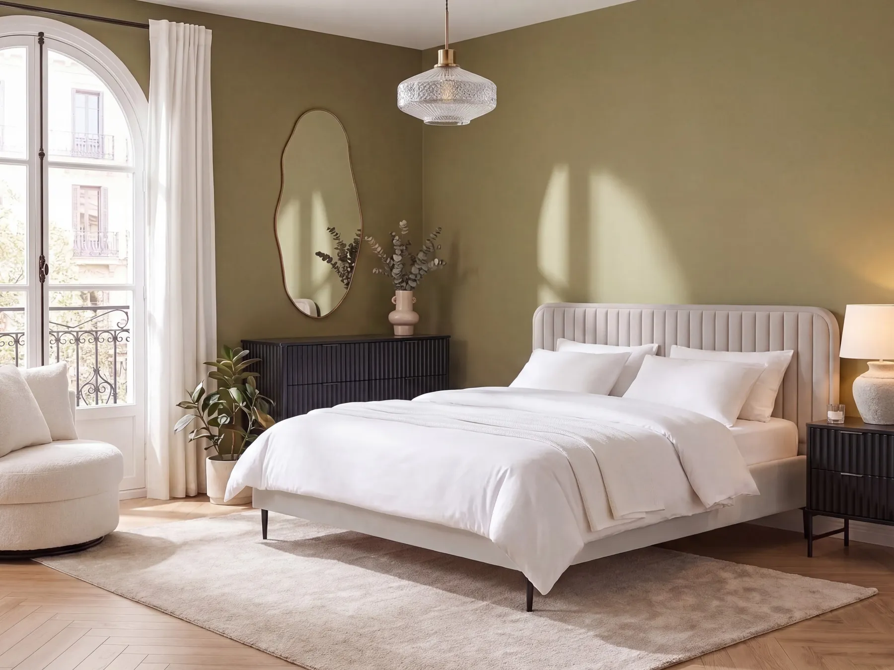 Bett mit Lattenrost Samtstoff BRIN 180 x 200 cm Beige_942078