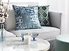 Dekokissen 2er Set GARDENIA 45 x 45 cm Samtstoff Blau Abstraktes Muster