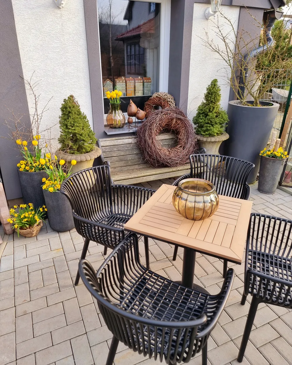 Bistro Table PALMI 60 cm 60 cm Wood-like Brown_913437
