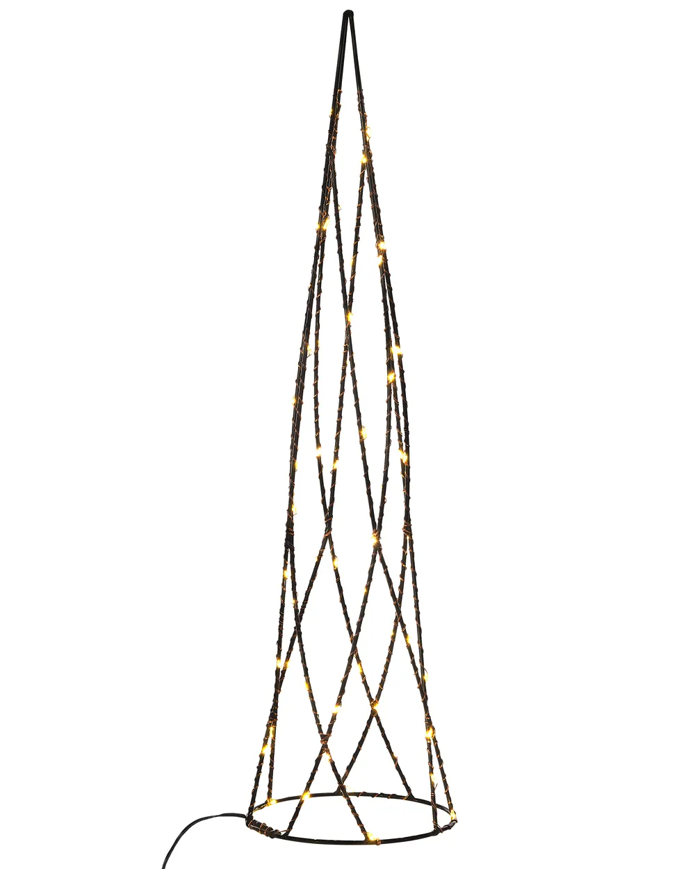 Set of 2 Christmas Decorations LED NEIDEN 52/38 cm Christmas Tree Silver_812538