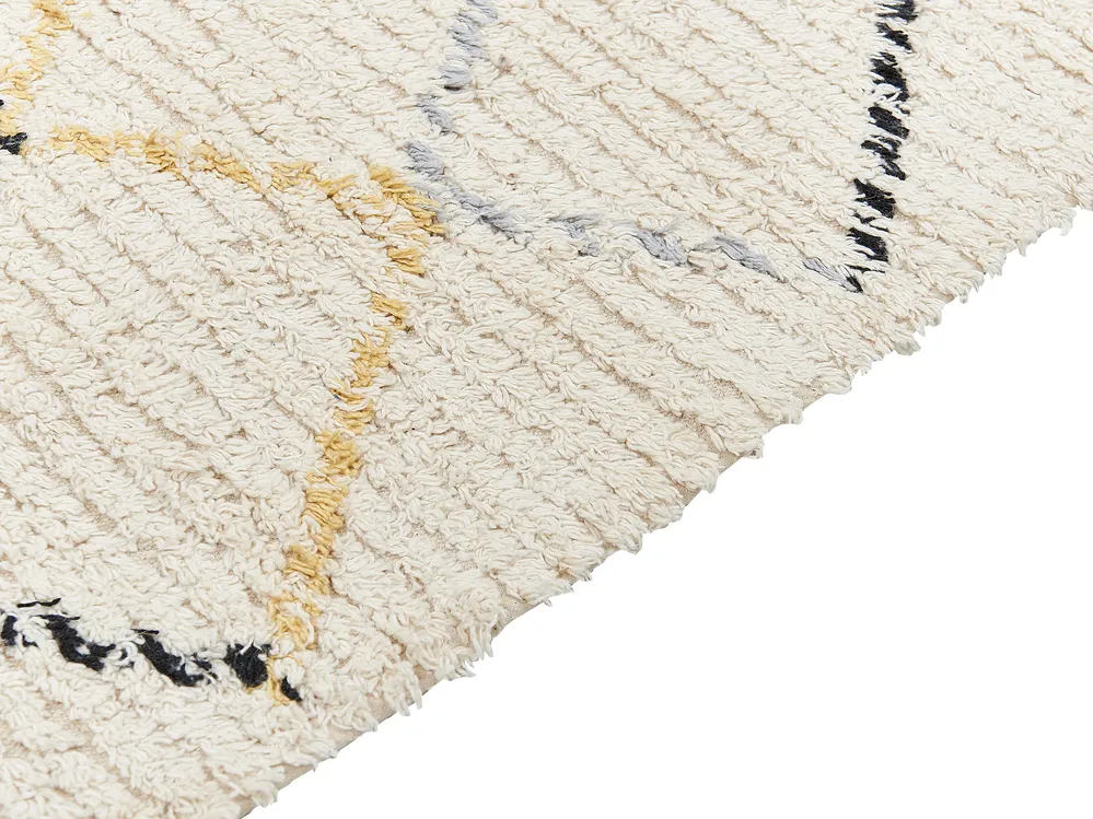 Teppich TEZPUR Beige 160 x 230 cm Baumwolle_839315