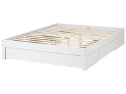 Bett mit Schubladen ohne Kopfteil GIAT Holz Weiß 160 x 200 cm_1023314
