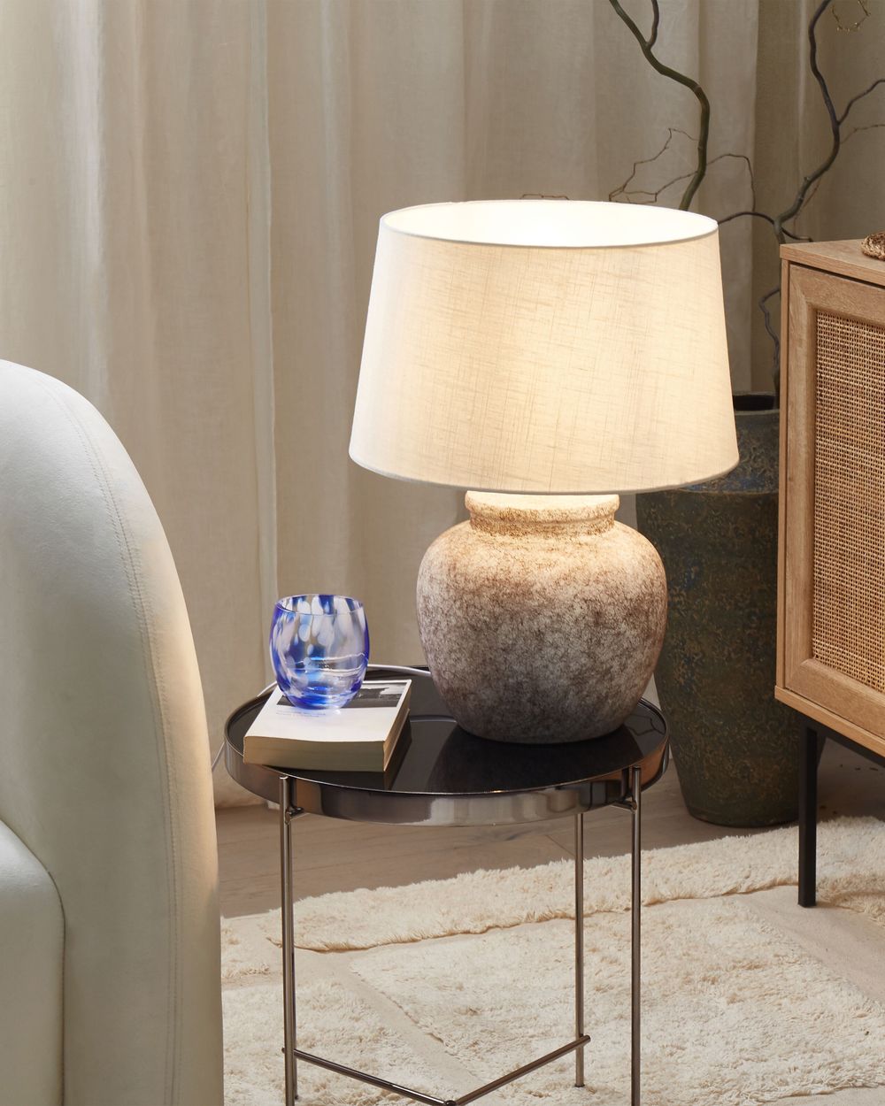 Tischlampe MAREB Keramik Beige