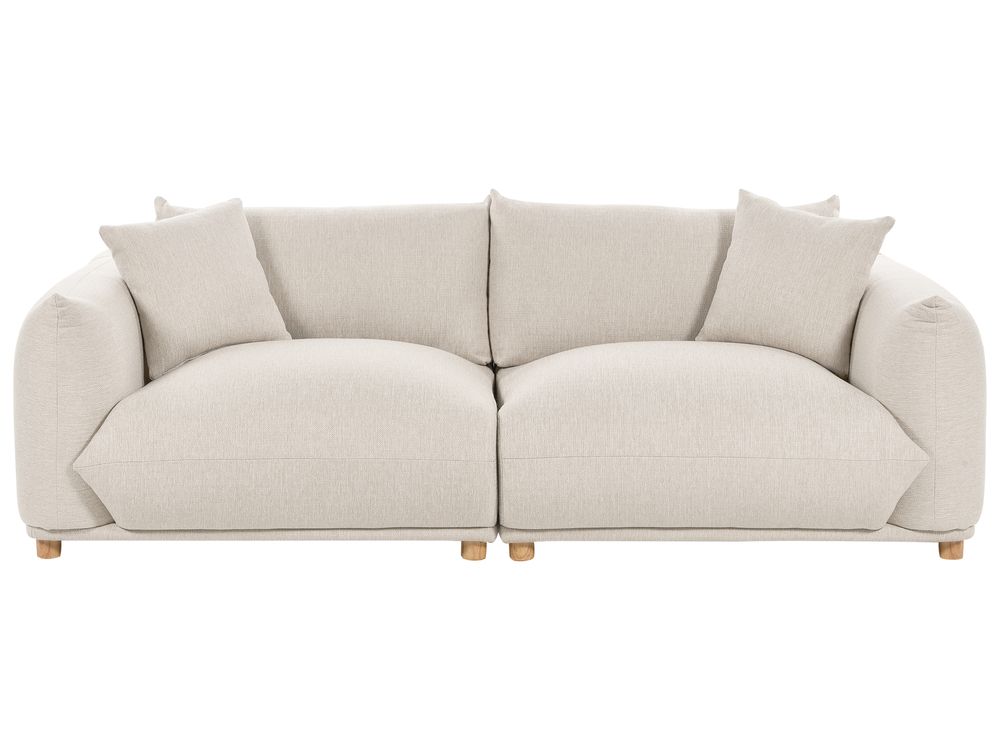 Sofa 3 Seater LUVOS Fabric Light Beige