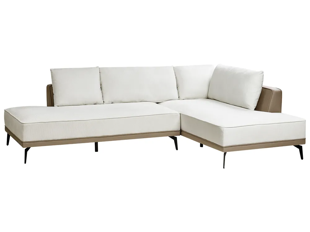 Corner Sofa 3 Seater MYKEN Fabric Off-White Left Hand_939609