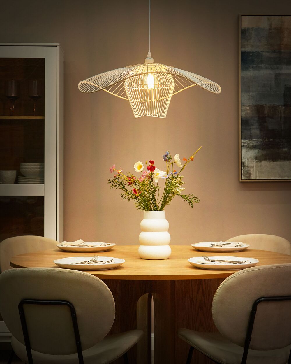Pendant Lamp LUNGA Metal White