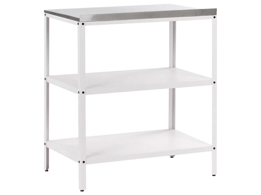 Outdoor-Küche 4er Set mit Spüle VILAMA Weiß Metall_974077