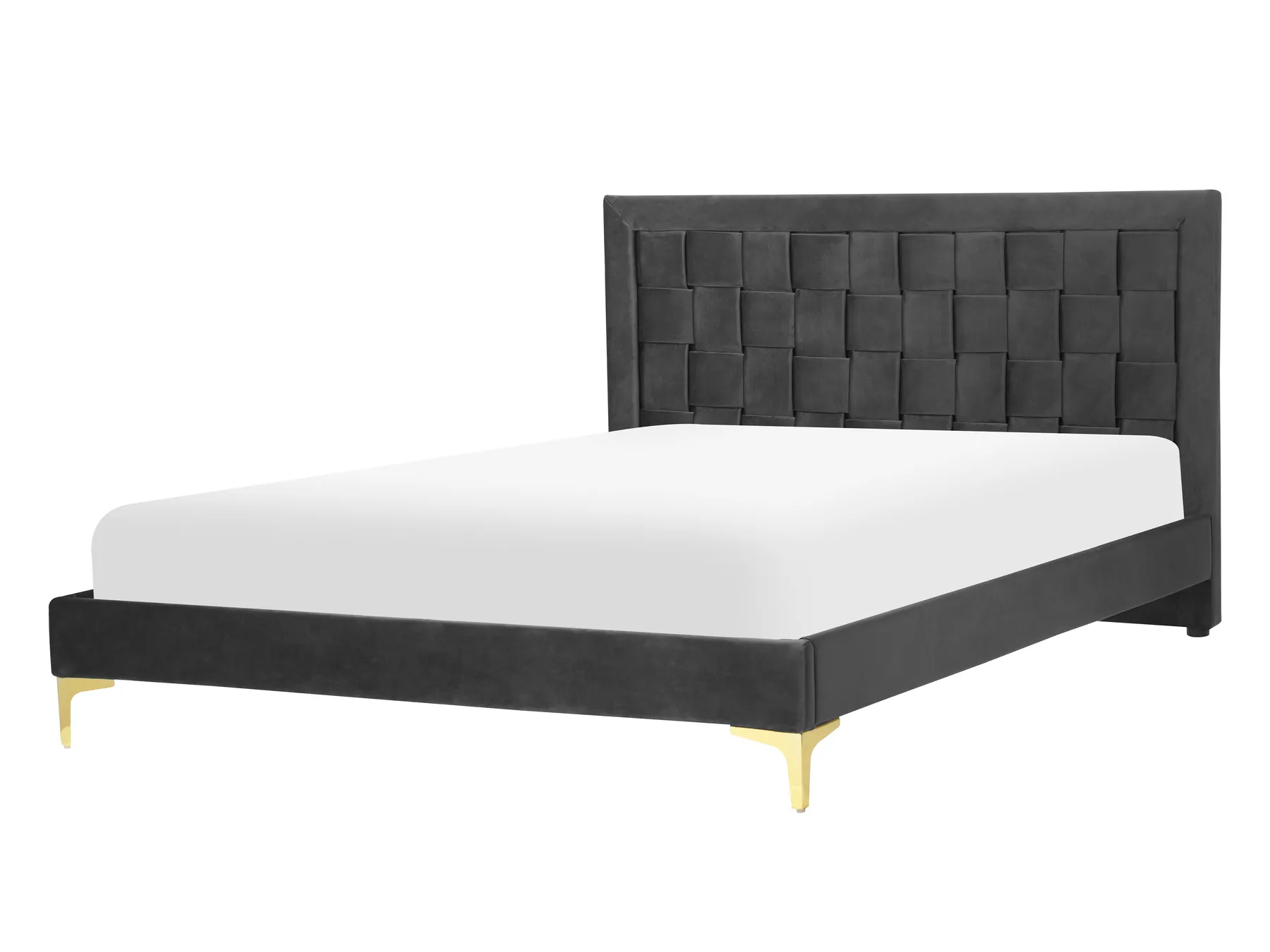 Krevet Samet LIMOUX 140 x 200 cm Crni_867212