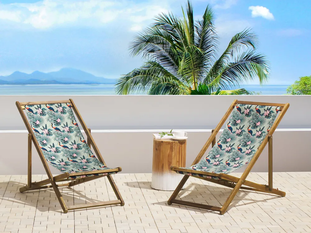Ersatzstoff für Sonnenliege 2er Set ANZIO/AVELLINO 113 x 44 cm Bunt