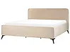Bett mit Lattenrost Samtstoff VALOGNES 180 x 200 cm Taupe
