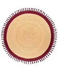 Rug MARTS Dark Red ø 200 cm Jute_958844