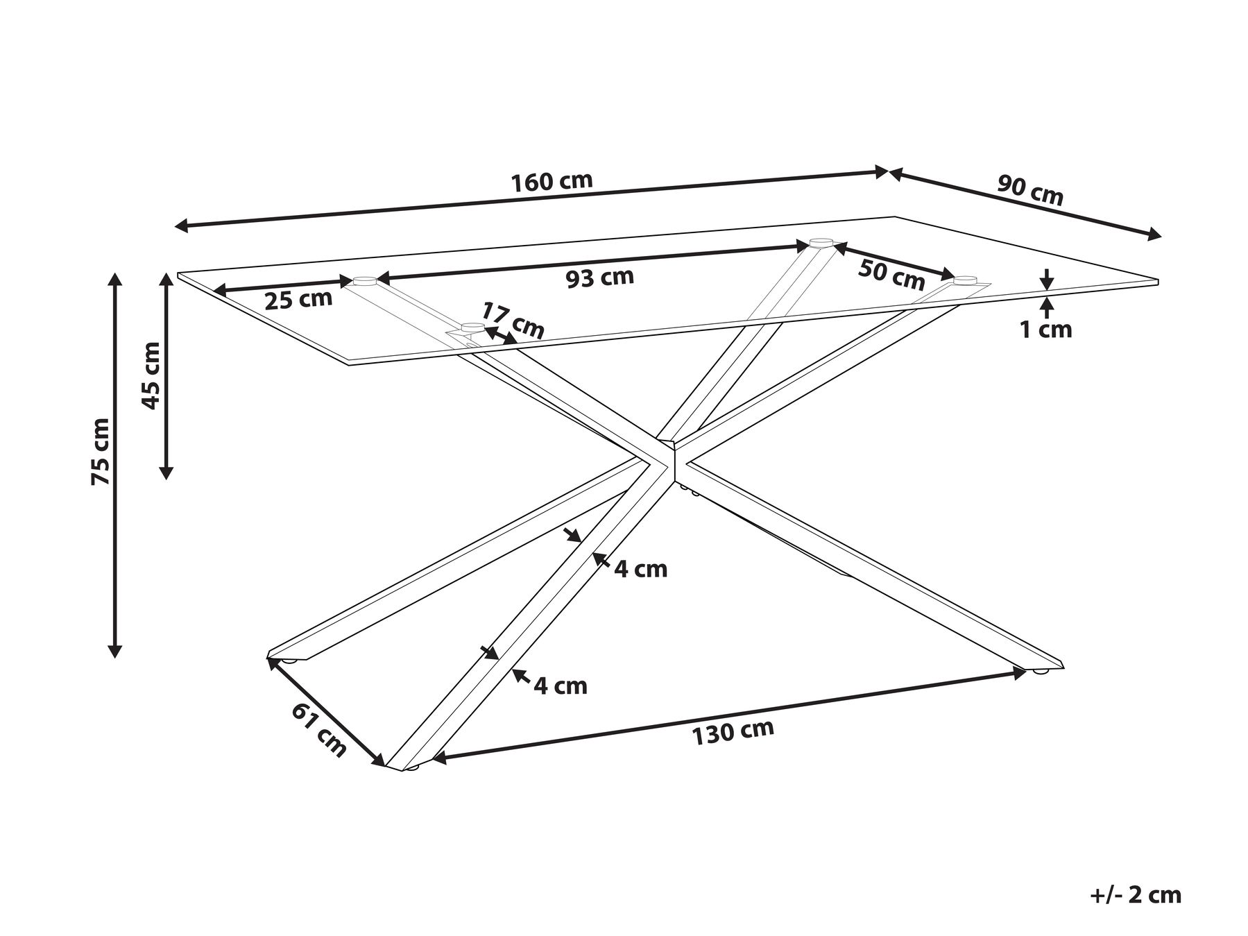 Esstisch CORA Gold 160 cm 90 cm Sicherheitsglas_875872