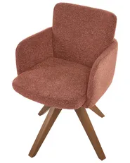 Esszimmerstuhl 2er Set drehbar EVELYN Bouclé Orange_1125762